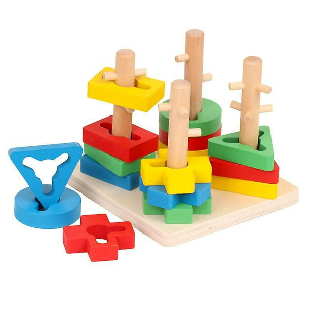 Juego de Encastre y Razonamiento Lógico en Madera