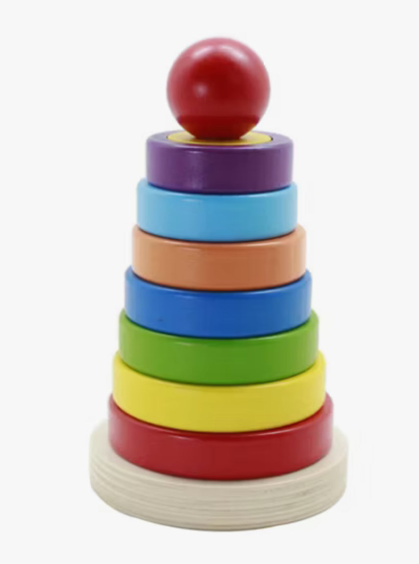 Torre de Donas Apilables de Madera 2 en 1