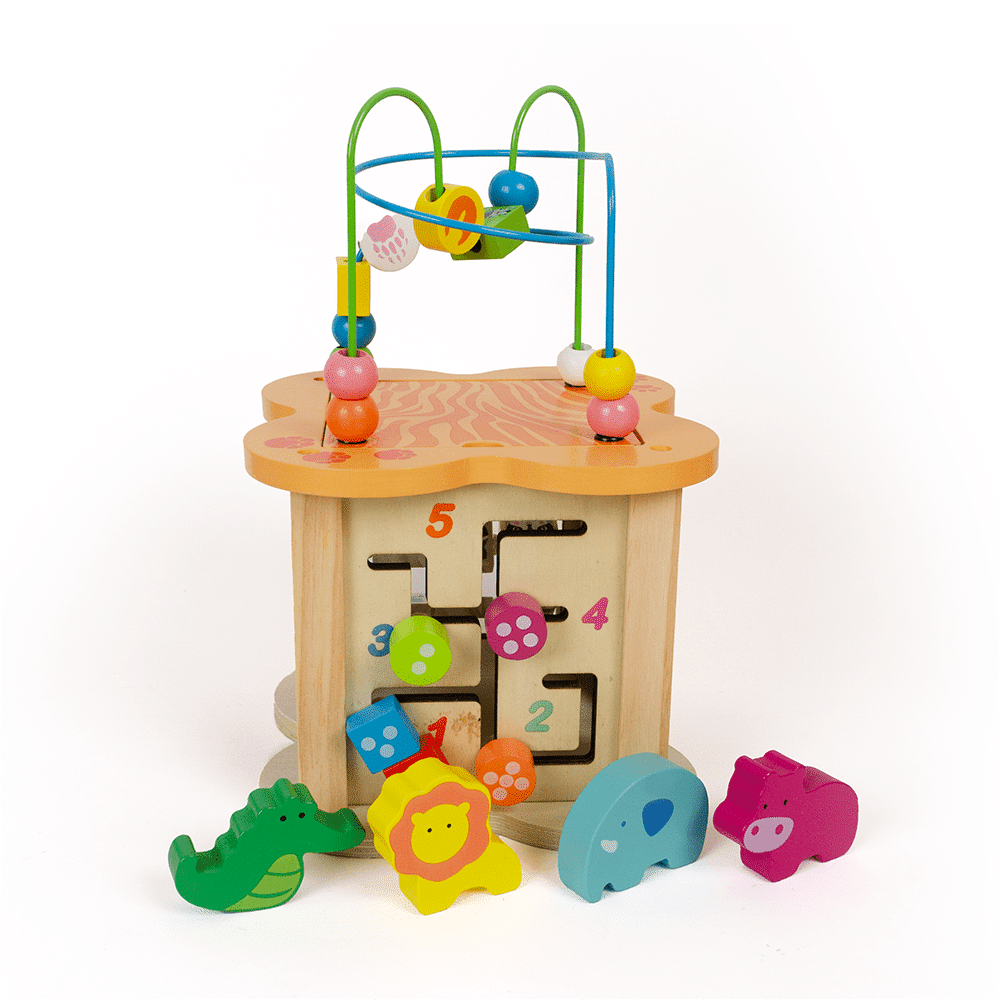 Cubo Didáctico Multiactividades en Madera 5 en 1