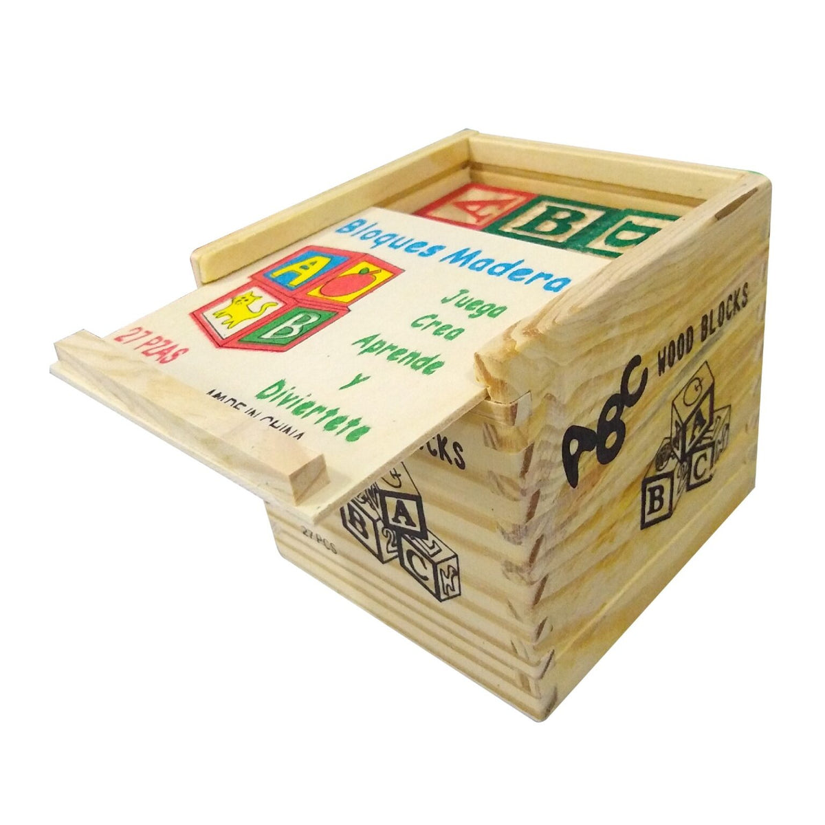 Set de Bloques de Madera Abecedario y Números 27 Piezas