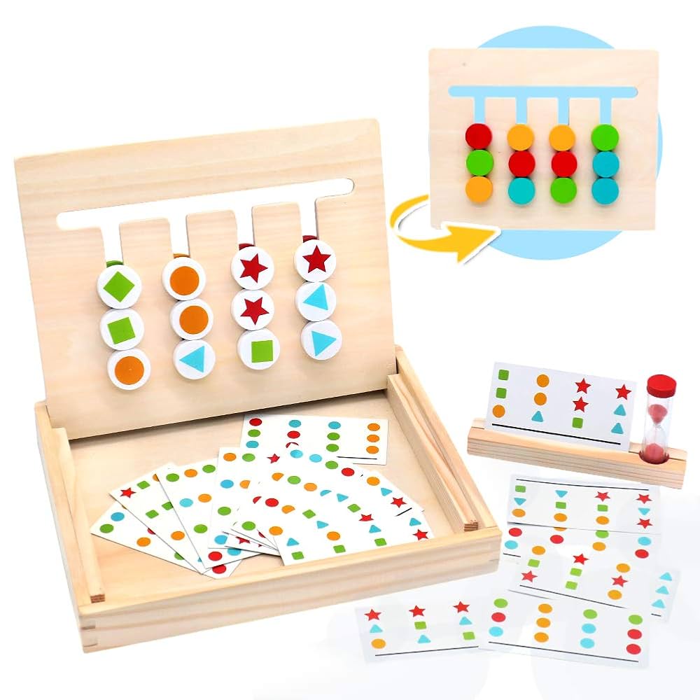 Juego Didáctico de Lógica en Madera 2 en 1