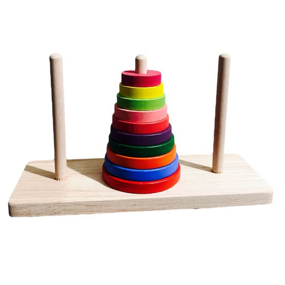 Juego de Mesa Matemático Torre de Hanói en Madera