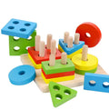 Base Encajable y Clasificador de Figuras Geométricas en Madera